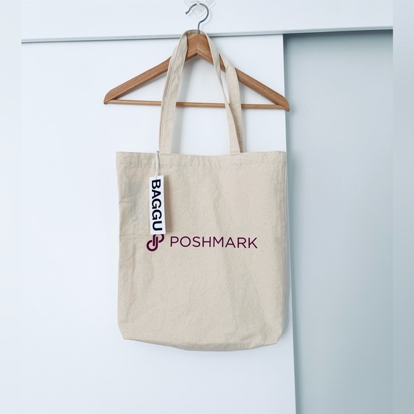 NWT Baggu x Poshmark Collab Canvas Tote Shoulder Merch Bag OS - Picture 1 of 3